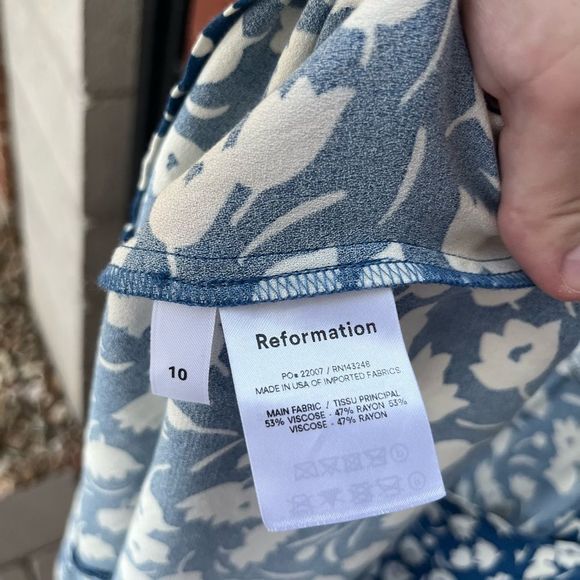 Reformation Blue and White Floral Midi Dress - Picture 6 of 7